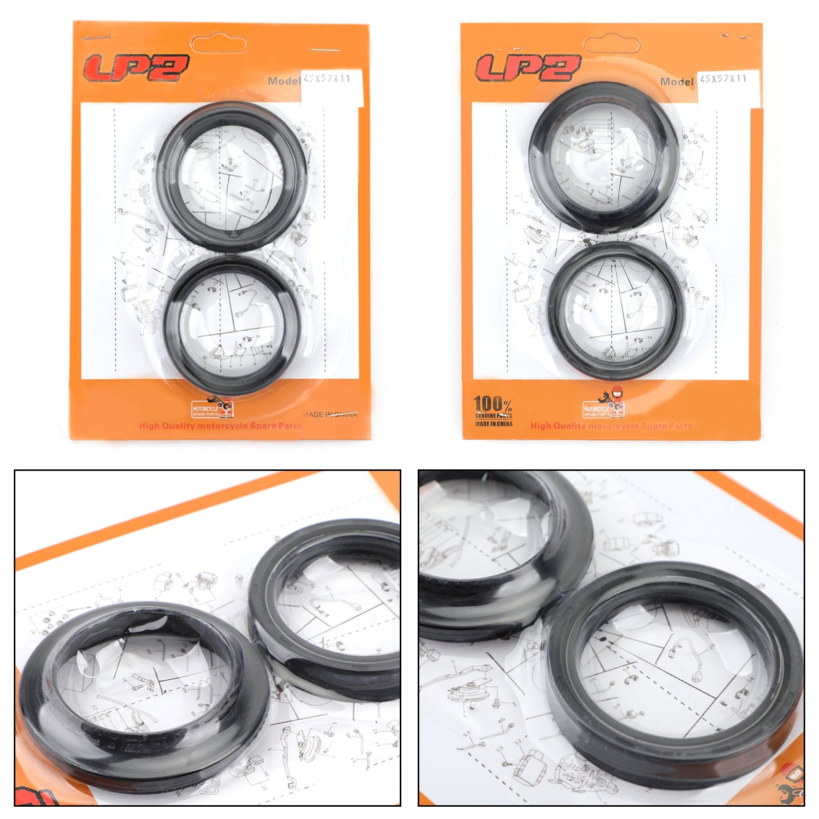 Front Fork Oil Seal Dust Seal Kit for Honda GL1500 C CR500R CR250R CR125R 89-03 Generic