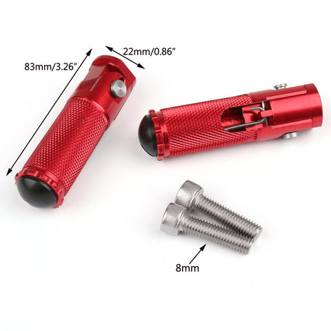 CNC Folding Foot Pegs Footpeg Rear Set Rest Racing For Universal Motorcycle Red Generic