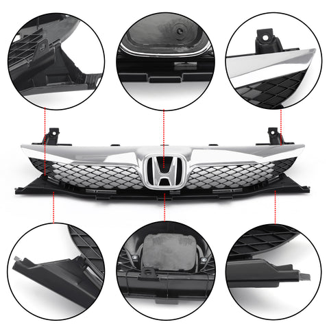 Civic Sedan 4 Door 2009-2011 Honda Front Top ABS Grill Replacement Grille Replacement Generic