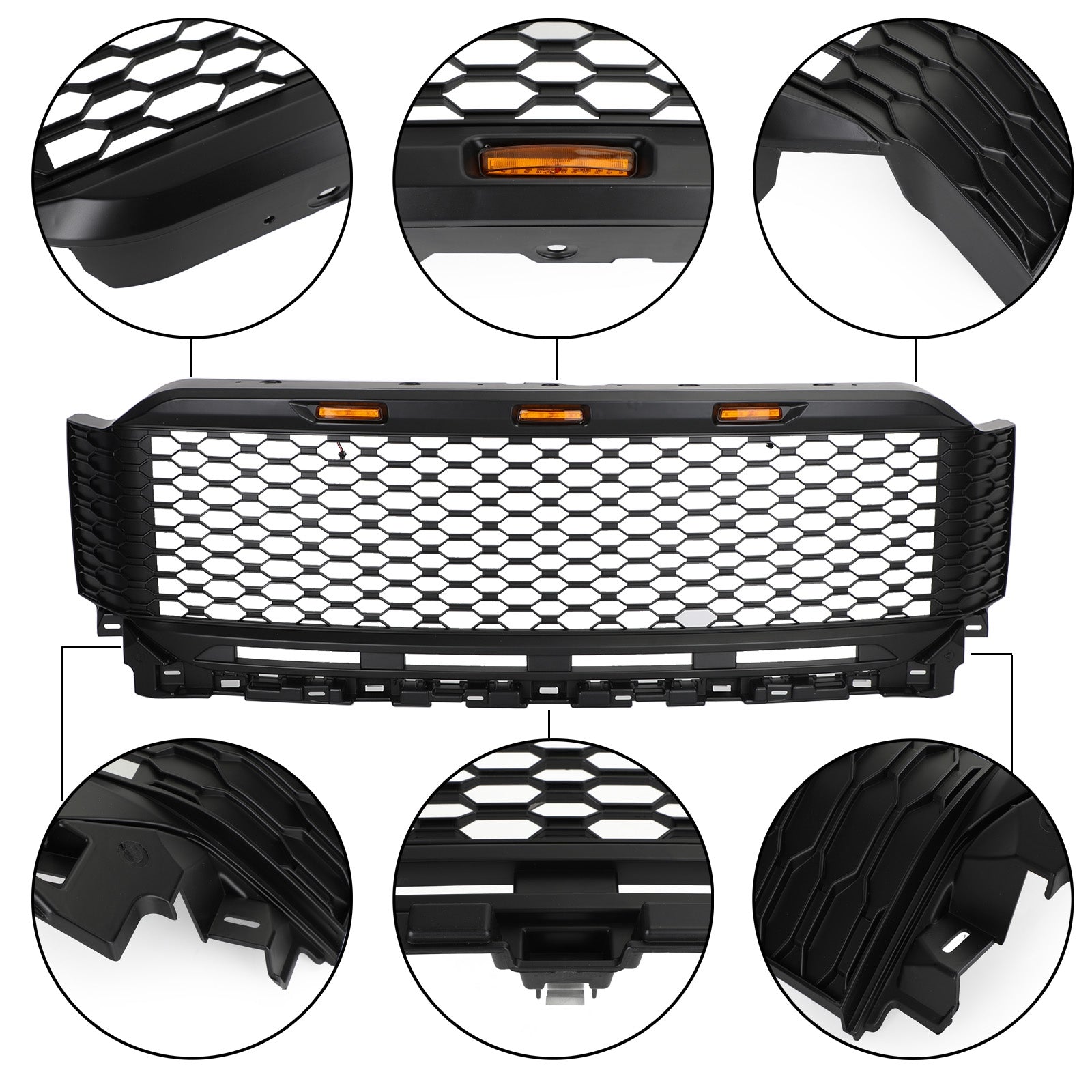 Ford F150 2021-2022 Raptor Replacement ABS Front Bumper Grille Grill W/ LED Generic