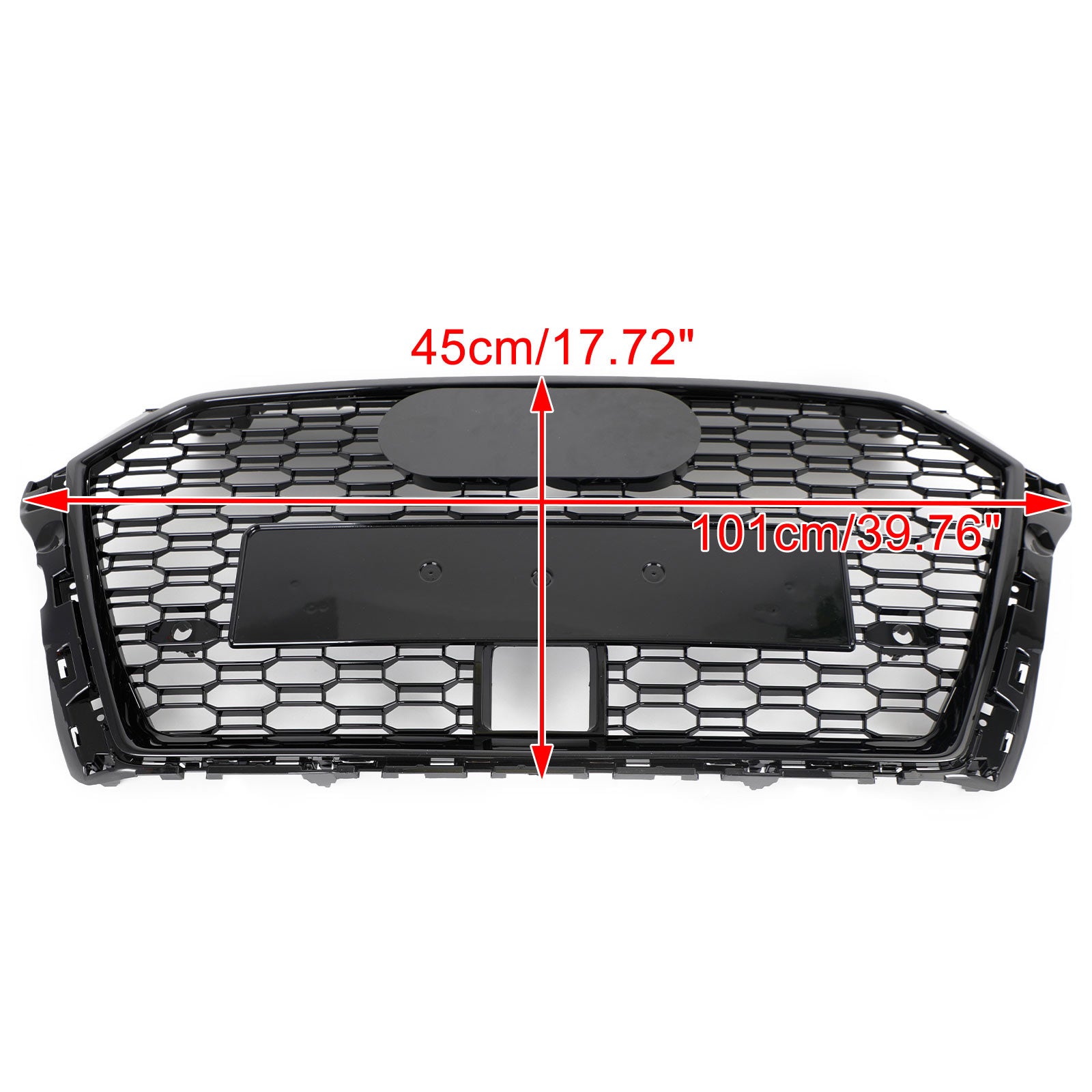 2017-2019 Audi A3 S3 Honeycomb Front Grille RS3 Style With ACC Gloss Black Generic