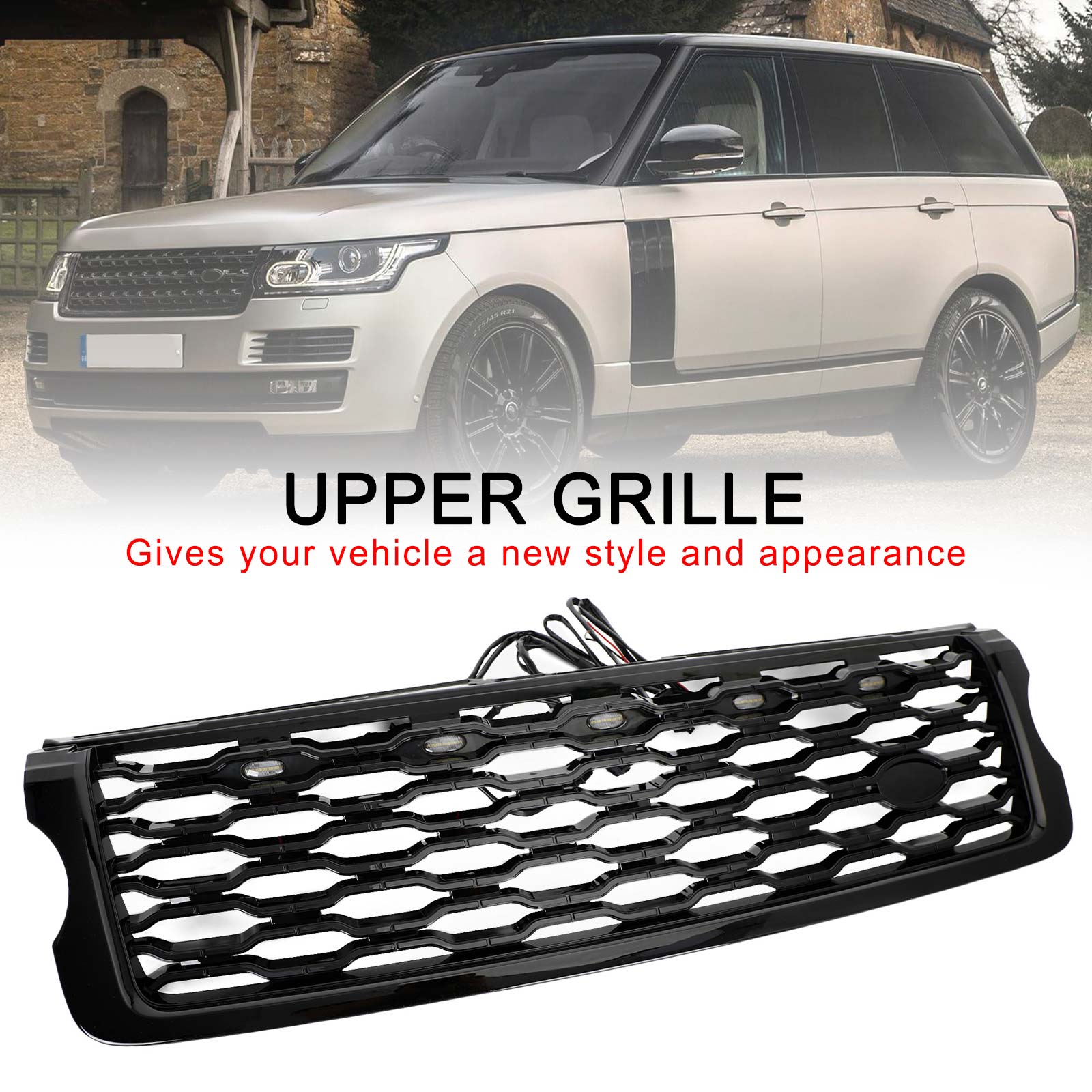 2013-2017 Vogue L405 Land Rover Range Rover Front Bumper Upper Grill With LED lights