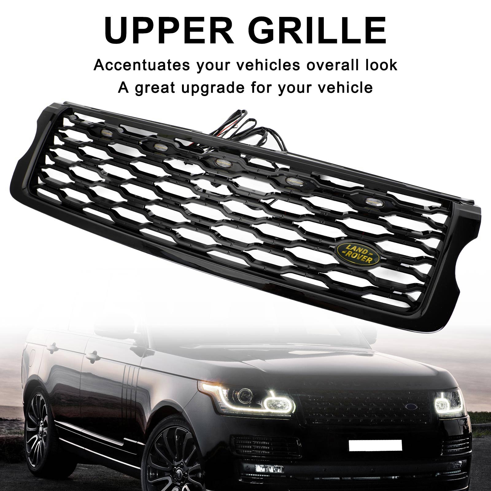 2013-2017 Vogue L405 Land Rover Range Rover Front Upper Grill Grille W/LED