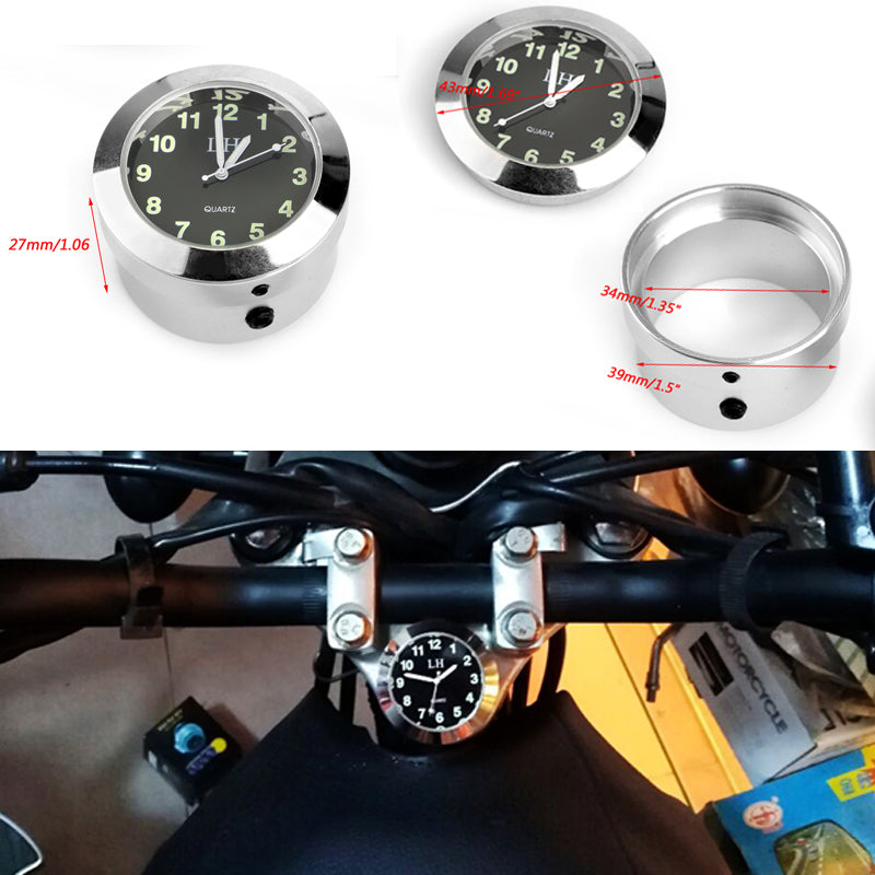 1-1/5 30mm Handlebar Dial Clock Mount For Chopper Bobber Honda Yamaha Harley Generic