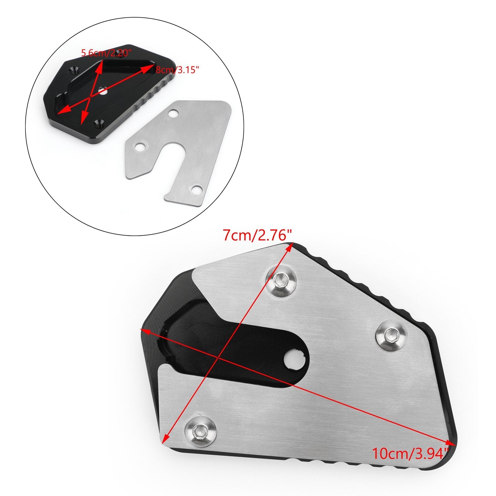 CNC Kickstand Side Stand Plate Extension Pad For SUZUKI DL650 V-STROM 650 12-19 Generic