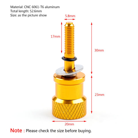 CNC Aluminum Knurled Seat Bolt Screw Fit Fit for BMW R9T R nineT, Pure, Racer, Scrambler, Urban 2014-2020 Generic