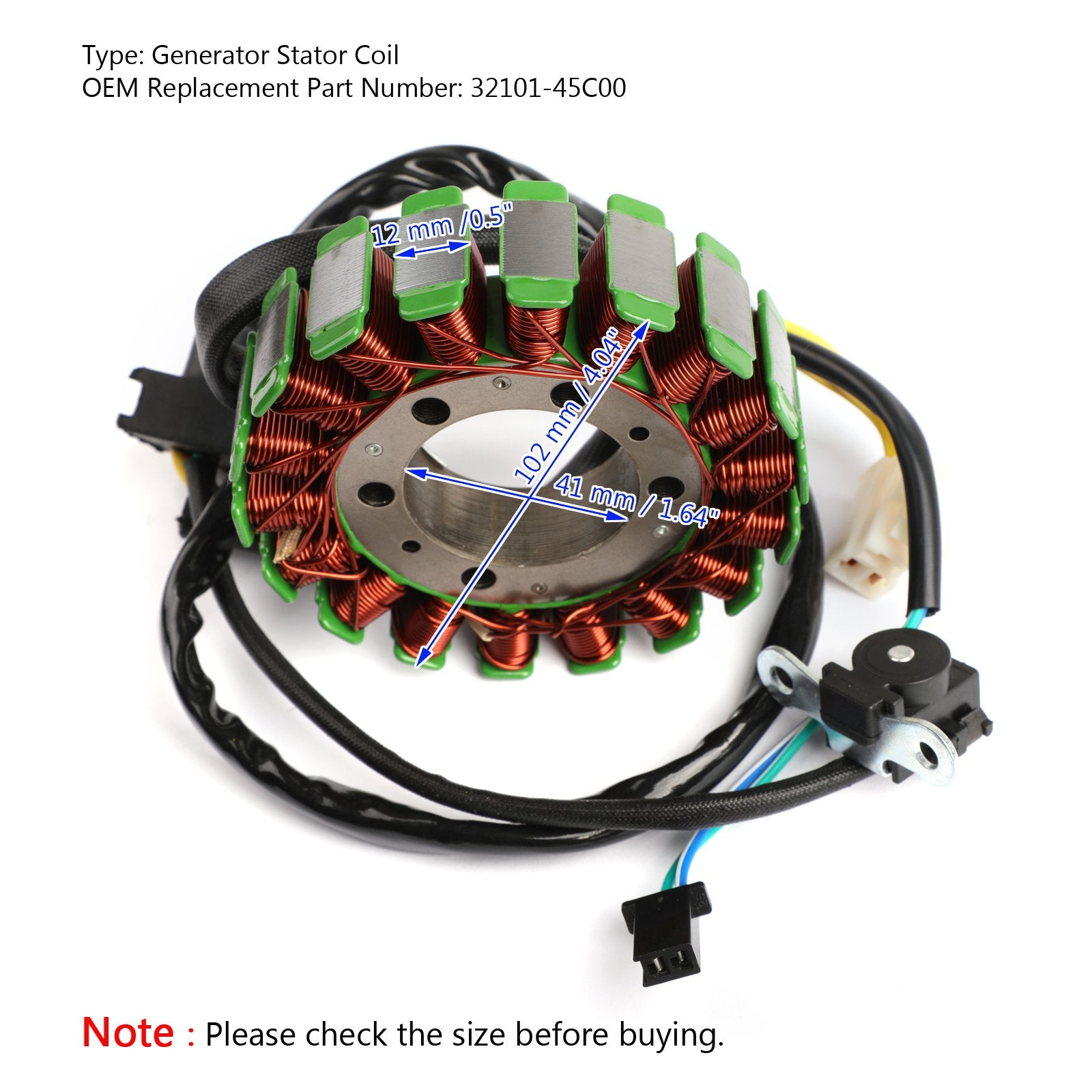 Generator Stator Coil For Suzuki VS800 Intruder 800 VS800GL '98-'09 32101-45C00 Generic