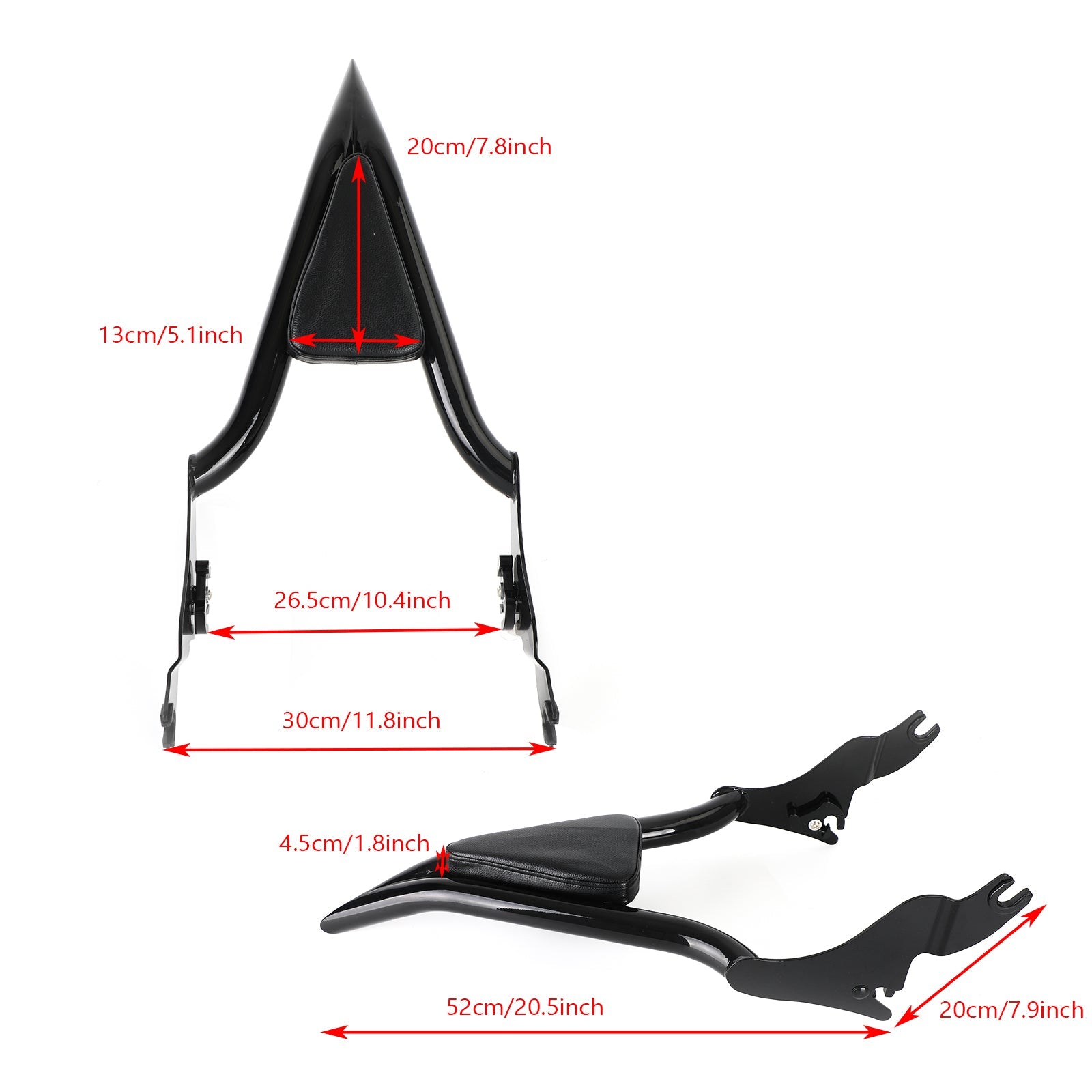 16inch Backrest Sissy Bar for CVO Road Glide Street Road King 2009-2020 Generic