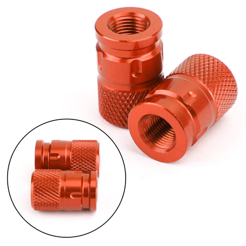 Pair CNC Billet Anti-Thief Tire Valve Stem Caps For Car Truck Bike Motorcycle