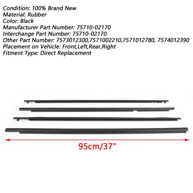 2007-2013 Toyota Corolla Door Weatherstrip Belt Seal Window Moulding Trim Generic