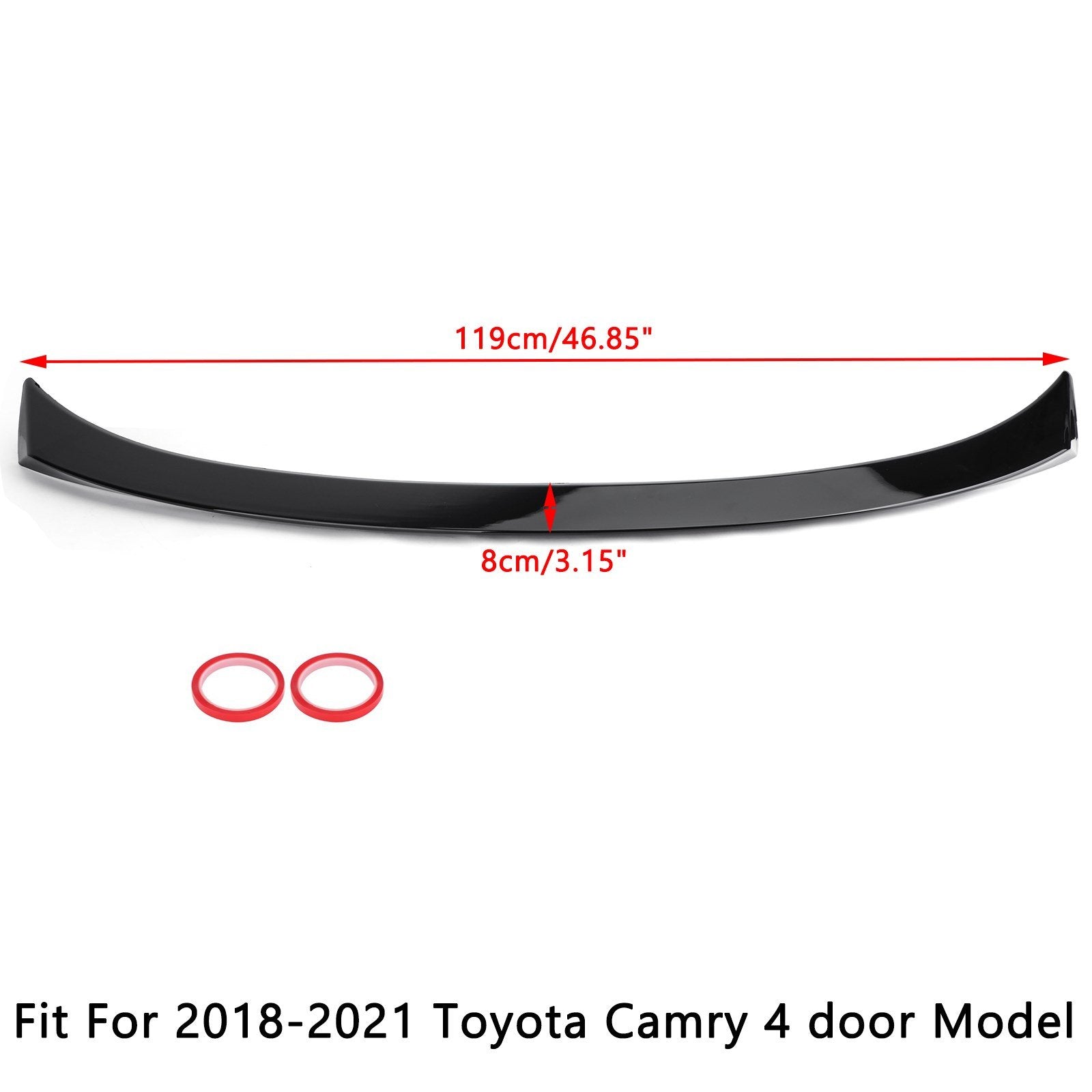 Alerón trasero negro brillante para Toyota Camry LE SE XSE XLE 2018-2021 genérico