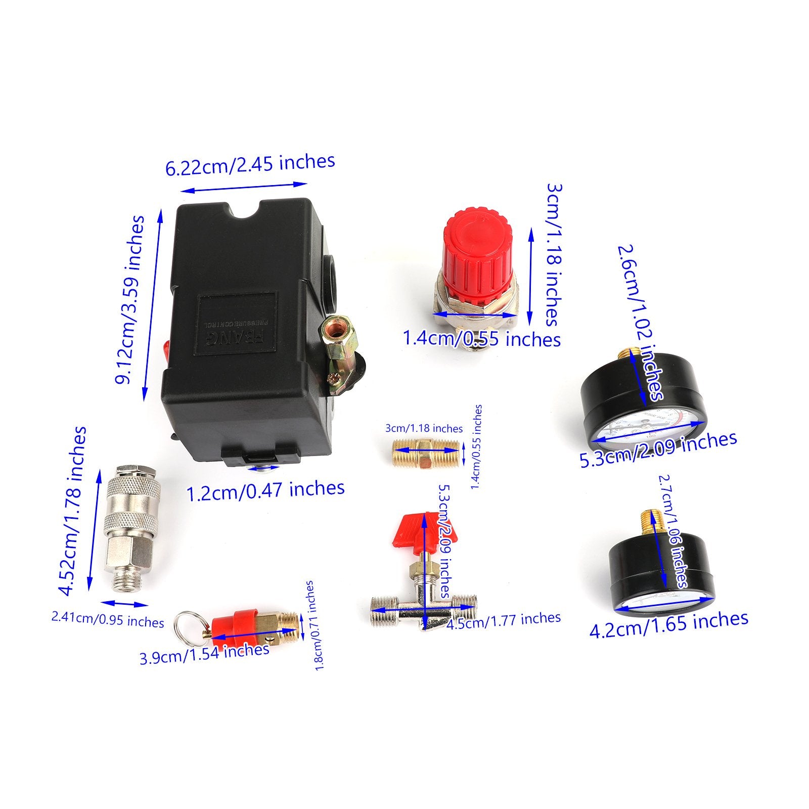 Interruptor de control de presión del compresor de aire Accesorio del regulador del colector