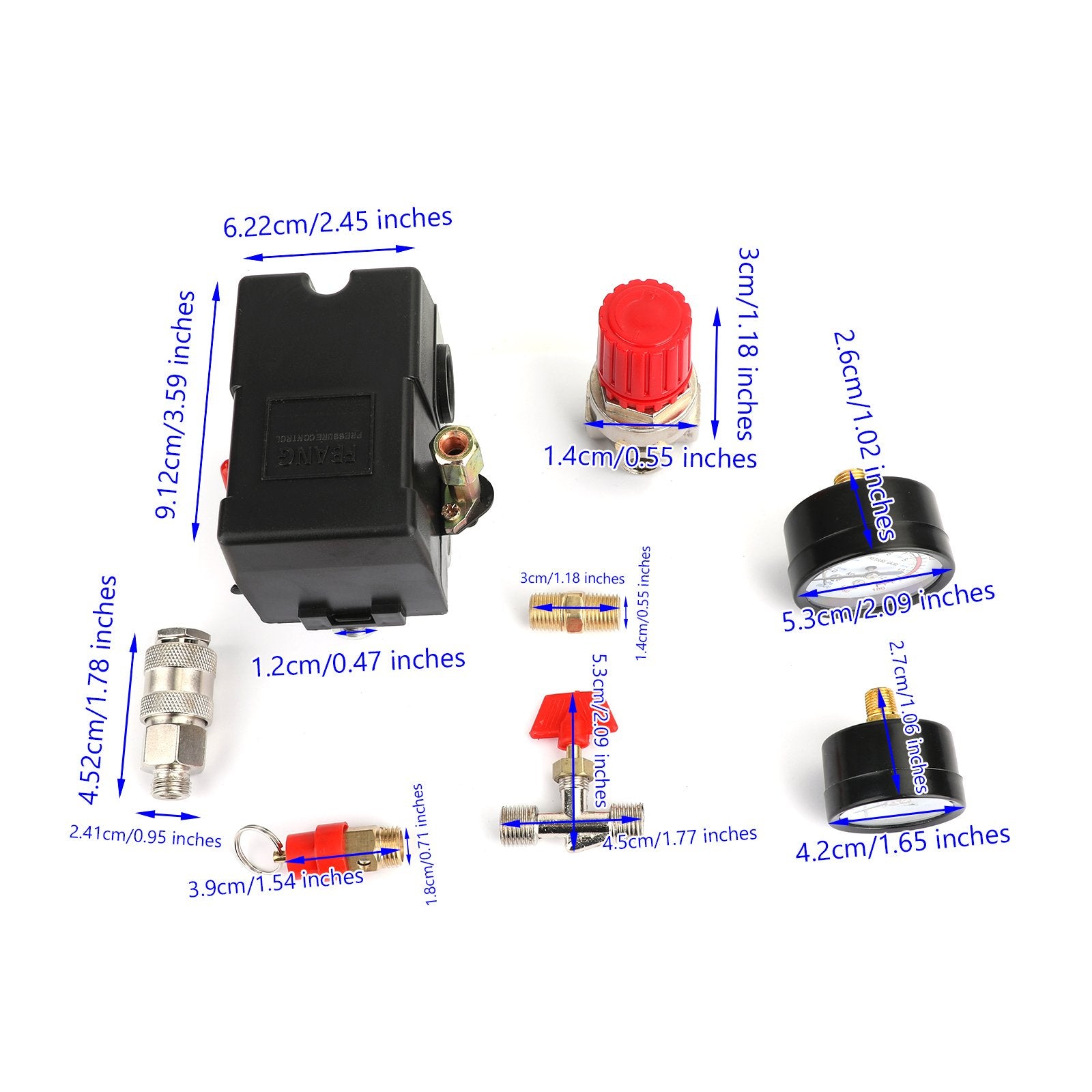 Air Compressor Pressure Control Switch Manifold Regulator Fitting