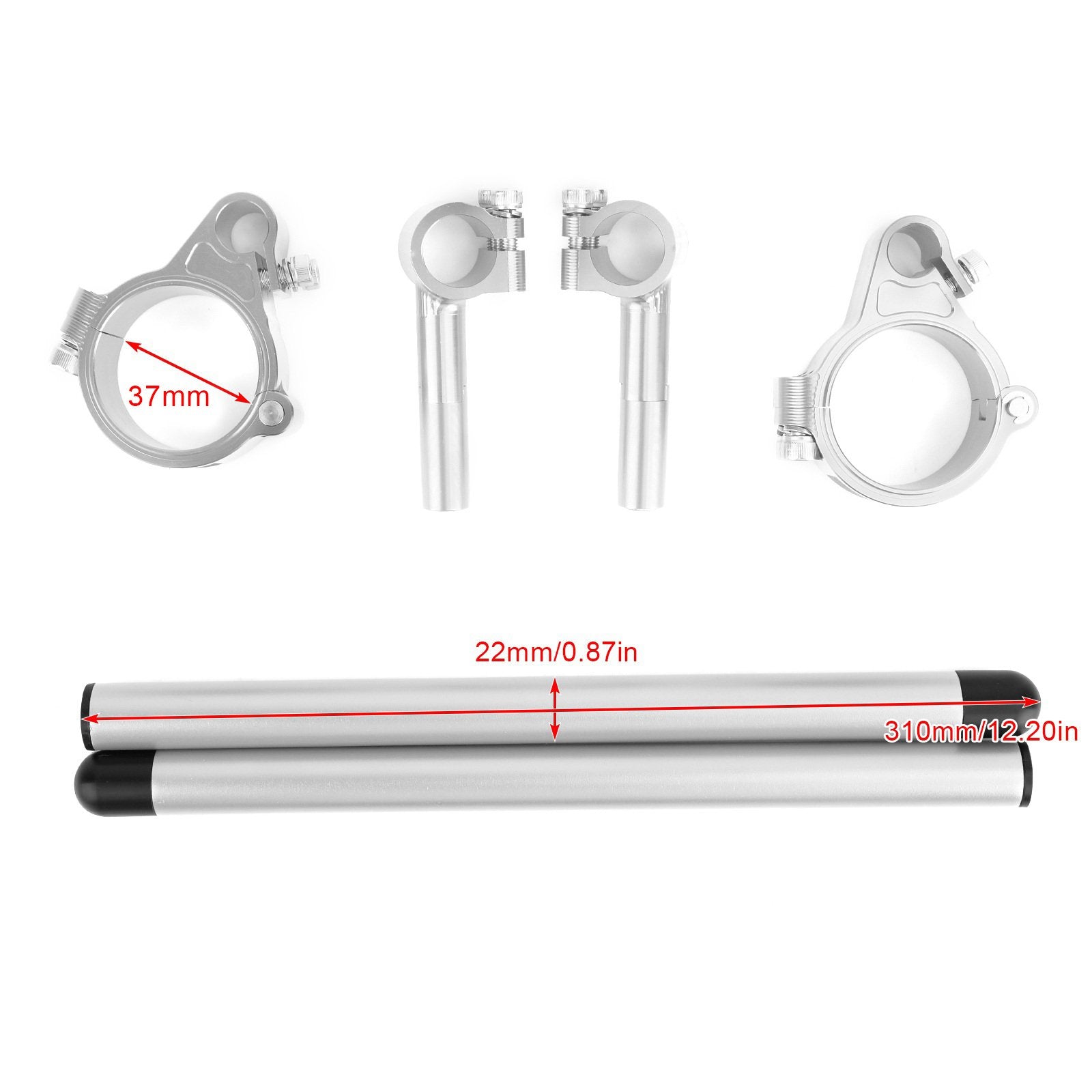 Universal Adjustable Rotatable CNC Billet Clip Ons Fork Tube Handlebar Kit 37mm Generic