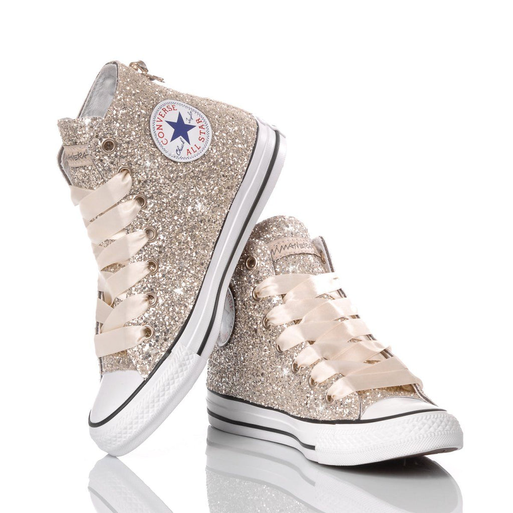 beige glitter converse