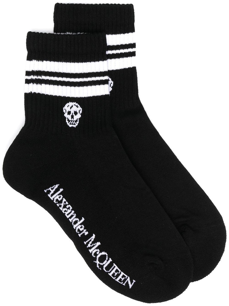 ALEXANDER MCQUEEN ALEXANDER MCQUEEN WOMEN'S BLACK COTTON SOCKS,6454233D17Q1077 M