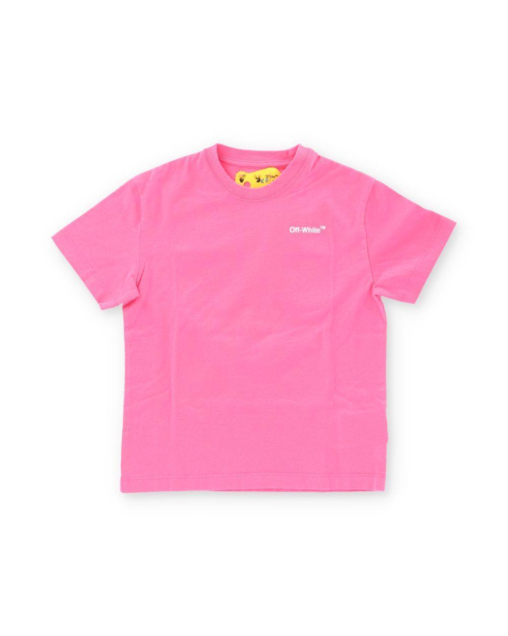 pink and orange off white shirt