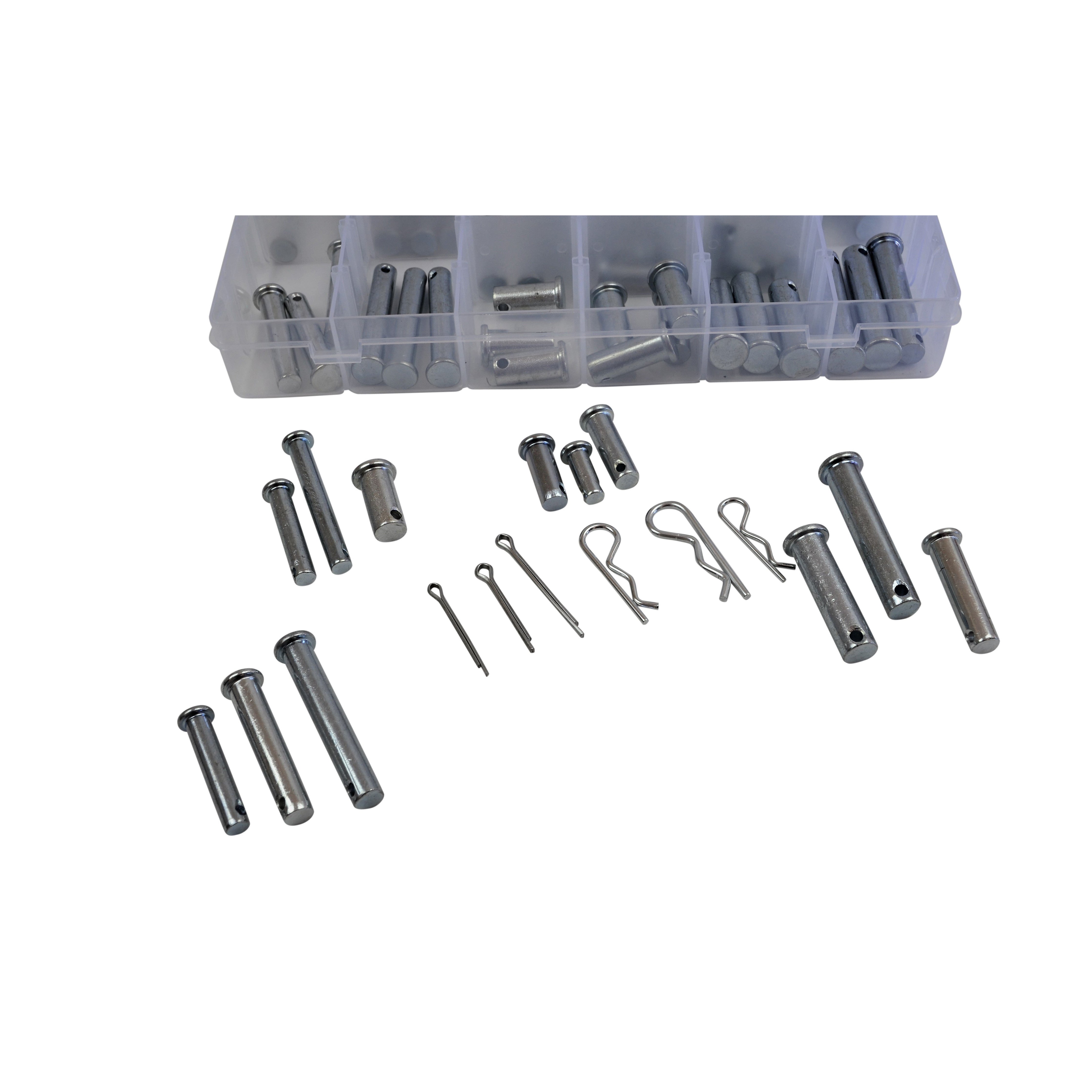 112 Pc Metric Clevis Pin And R Pin And Split Pin Grab Kit Assortment Twin Eagle Imports 