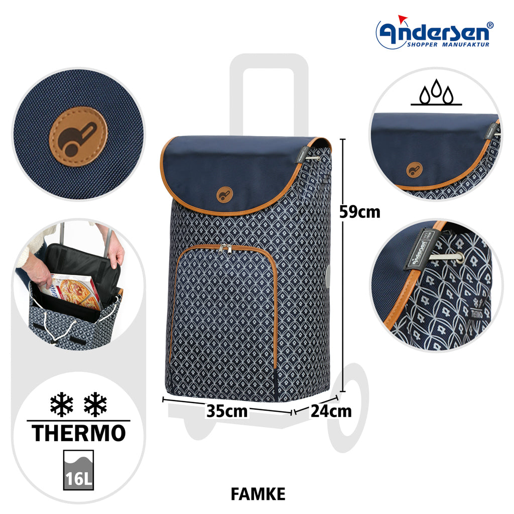 Andersen Shopper Einkaufstrolley Famke Blau Wien-5