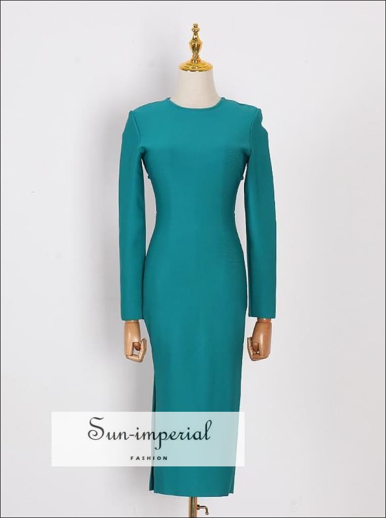 turtleneck long sleeve bodycon dress