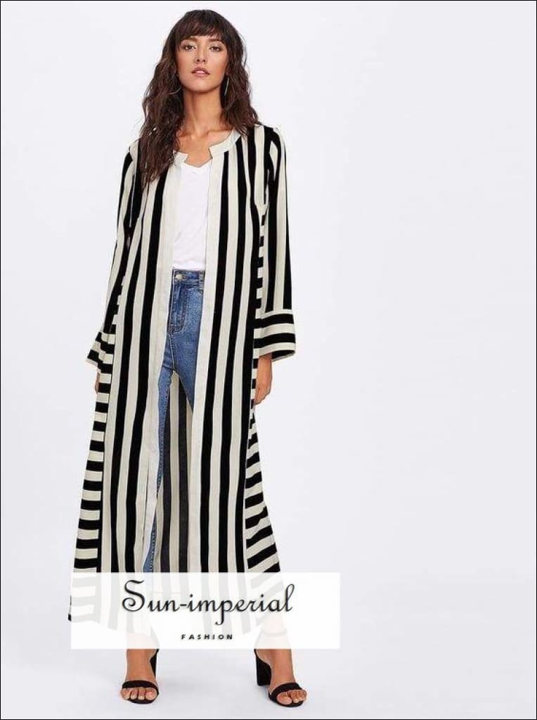 - block stripe side kimono –