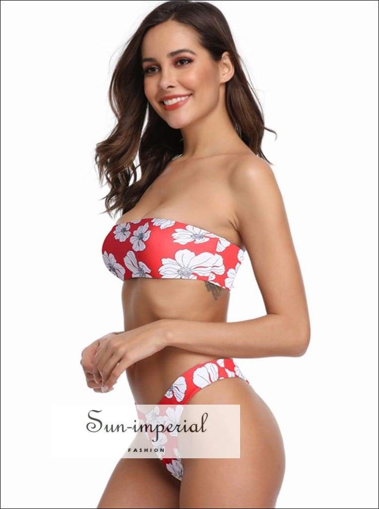 ladies high waisted bikini sets