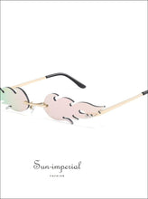 Luxury Fashion fire Flame Women Sunglasses - Silver