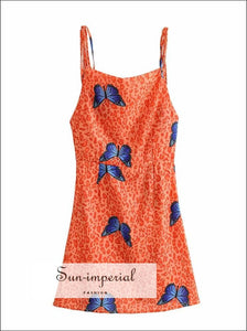 leopard print dress with blue butterflies