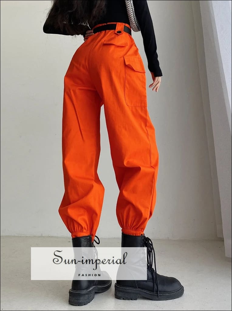 Sun-imperial - push buckle belt front elastic hem pants – Sun-Imperial
