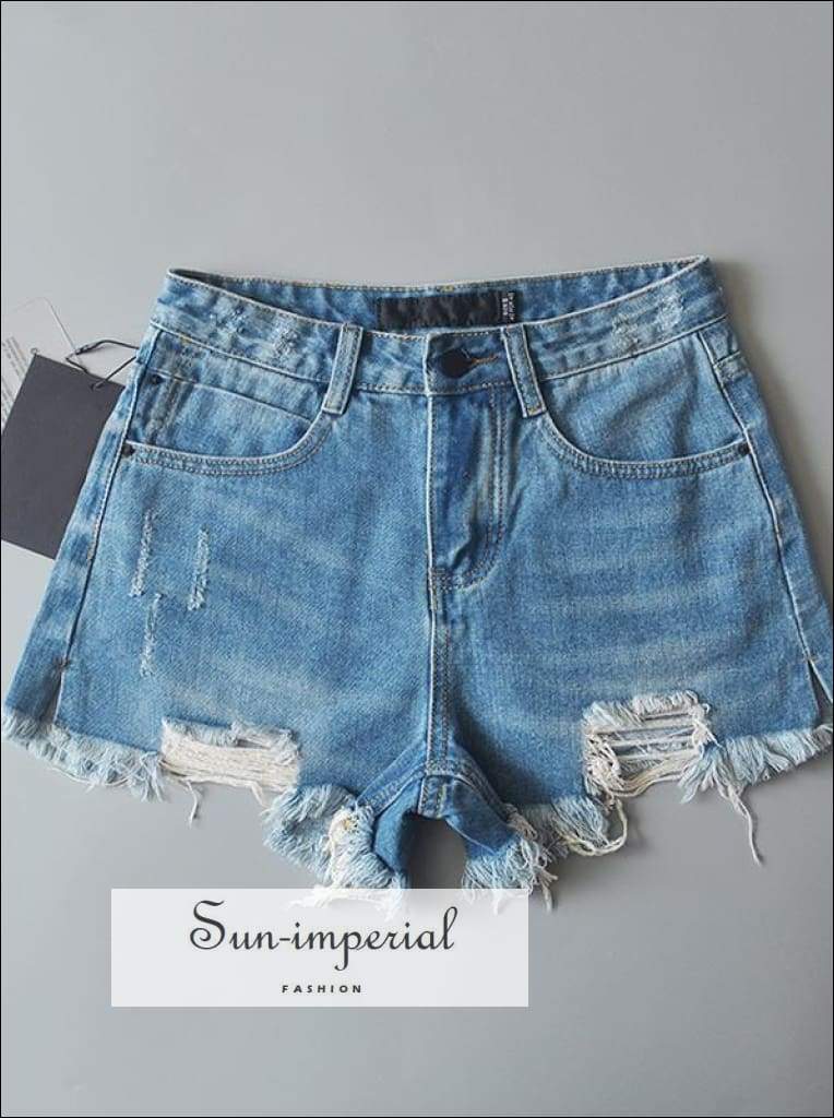 womens high waisted ripped denim shorts