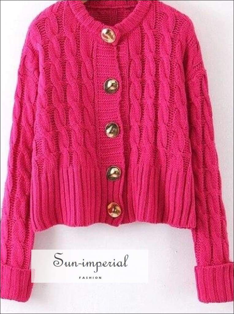 Sun-imperial - women rose pink knitted zip through cardigan