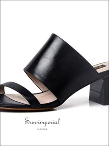 black leather flip flops ladies