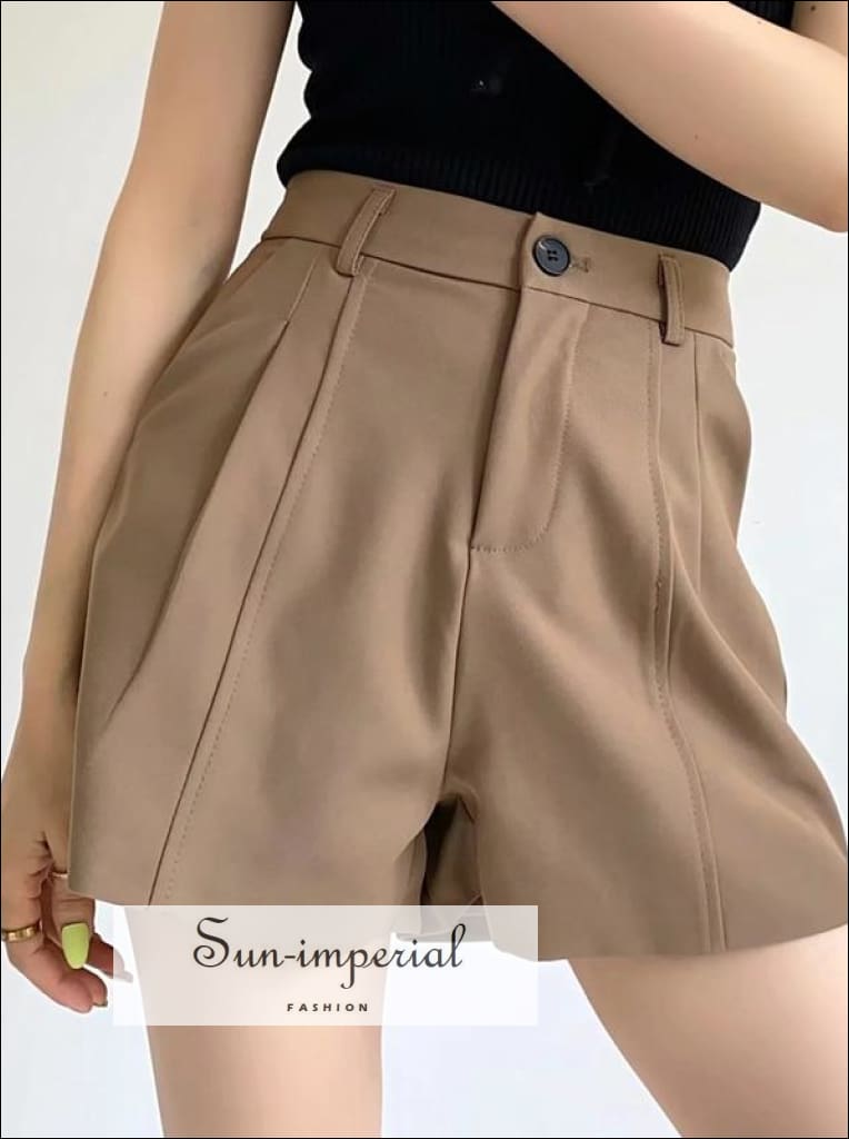 Unified High Waisted Shorts | Cool Brown