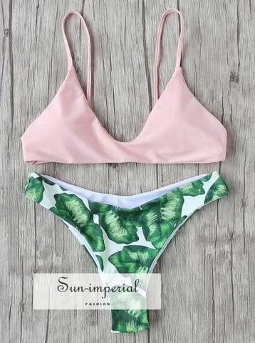 Leaf Print Sexy Bikini Set - SALE