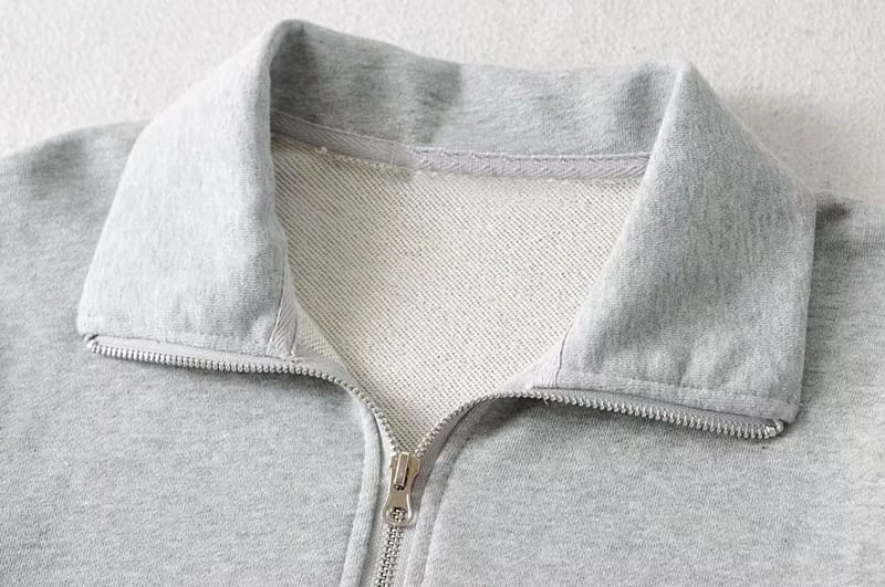 Women High Neck Half Zip Oversized Sweatshirt Drop Shoulder