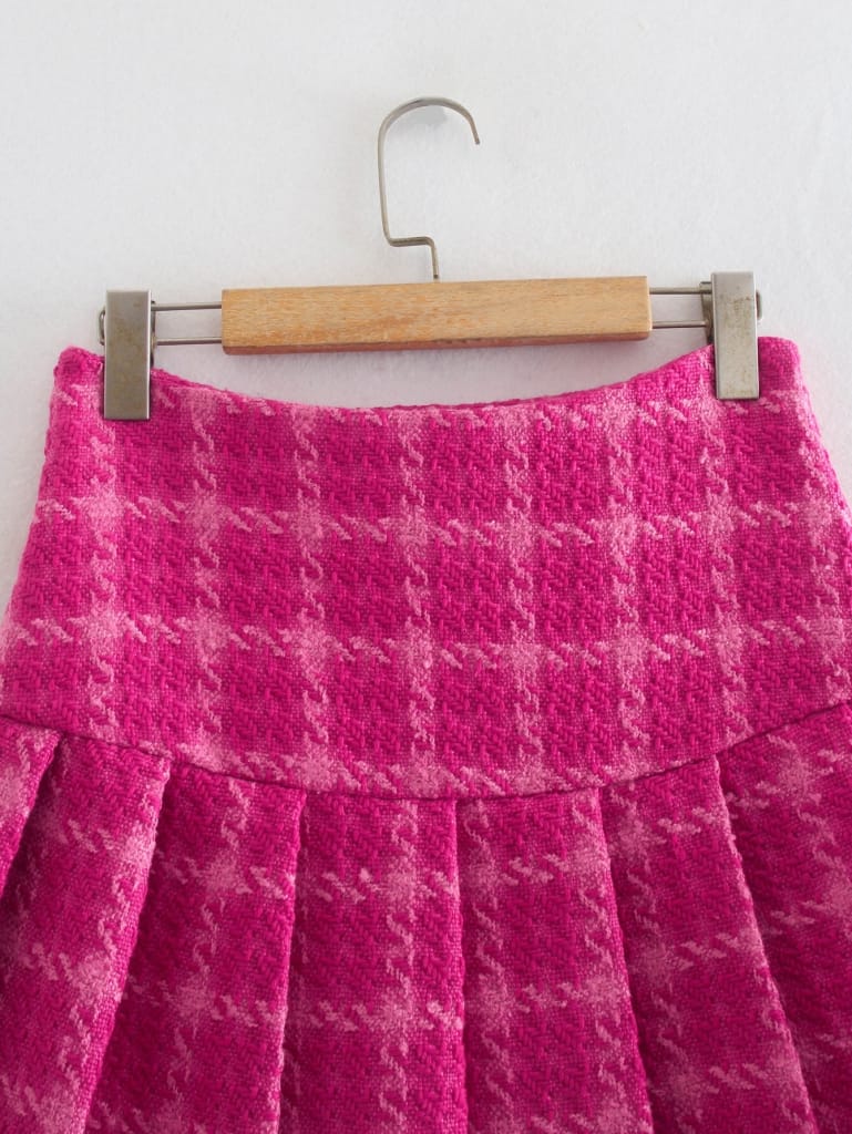 Kyo ultra low rise pleated mini skirt in hot pink - part of a set