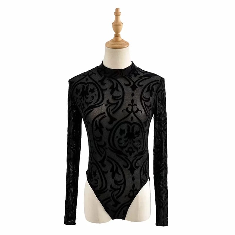 HONOR GOLD  NYLA BLACK/BRONZE SHIMMER LONG SLEEVED BODYSUIT TOP – Honor  Gold