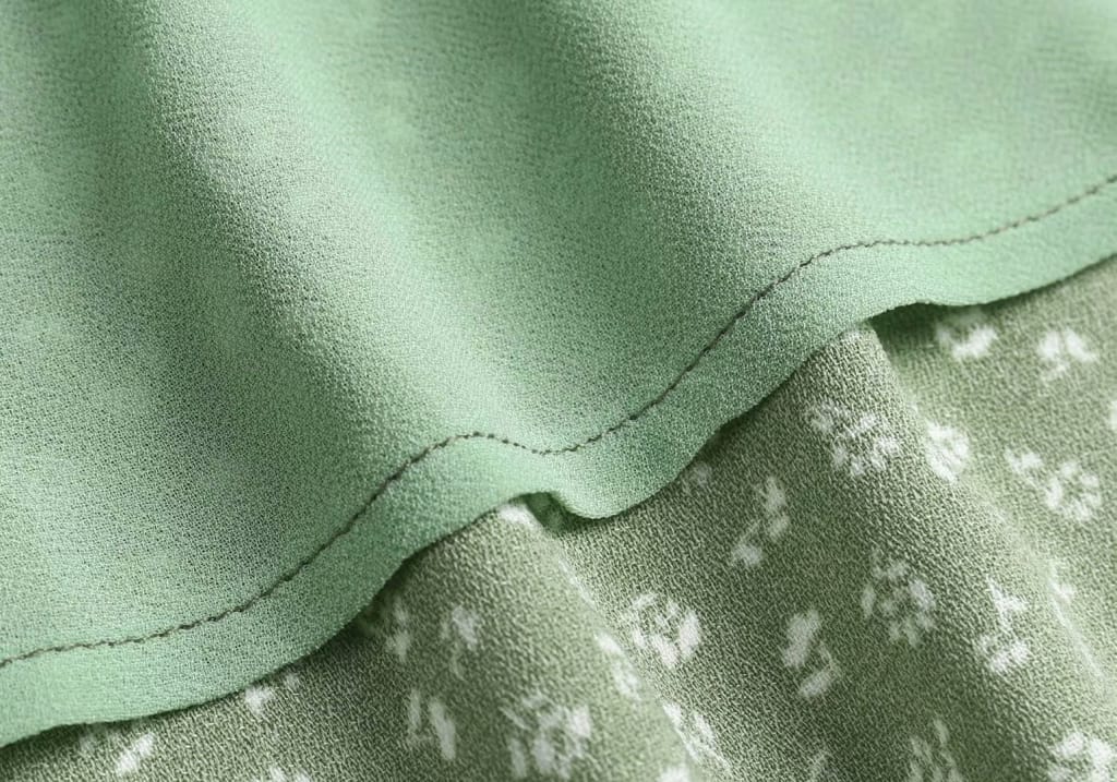 Vintage Green Daisy Print V Neck Short Sleeve Midi Dress with Ruffles detail