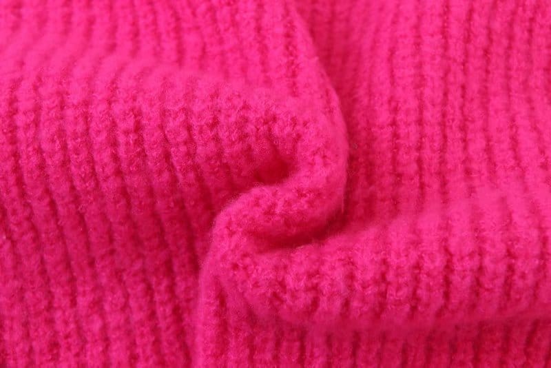 Women Hot Pink Oversized Turtleneck Loose Pullovers Jumper Soft Warm Sweater