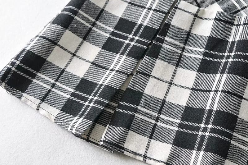 Women Green and Blue High Waist A-line Plaid Pleated Mini Skirt Checkered Tennis