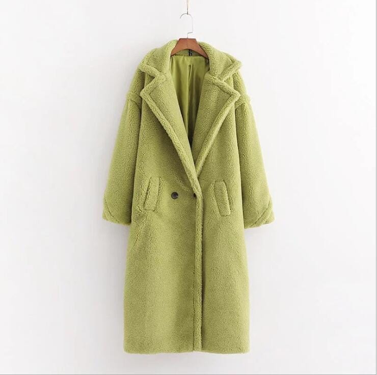 Women Faux Fur Teddy Coat Long Maxi