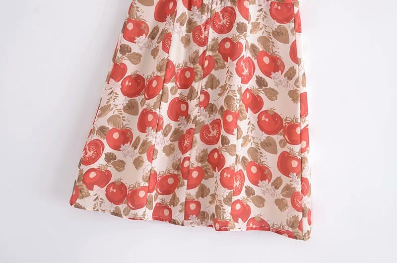 Mini Bodycon Vintage Tomato Print Dress