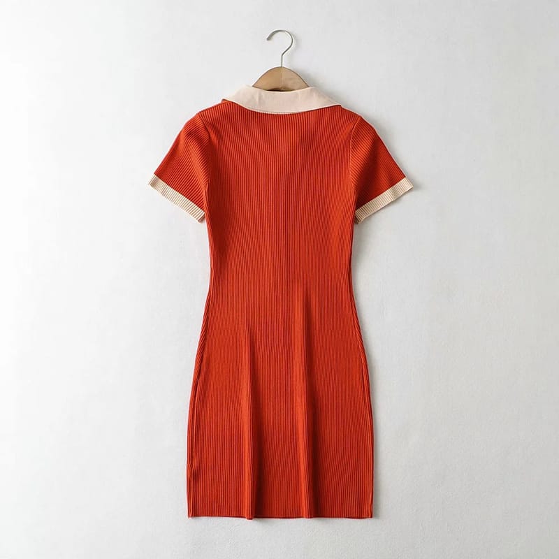 Akris Punto Crew Neck Mini Dress - Orange Dresses, Clothing - WAK128675