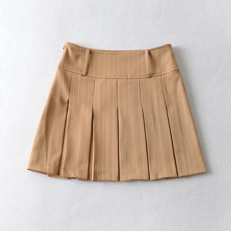 Sun-imperial - women black high rise pleated a-line mini skirt