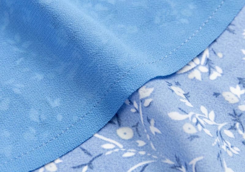 Women Blue Short Puff Sleeve Floral Shirred A-line Elastic Mini Dress