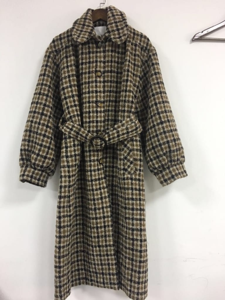 Women Woolen Plaid Long Sleeve Turn-down Collar Warm Winter Coat