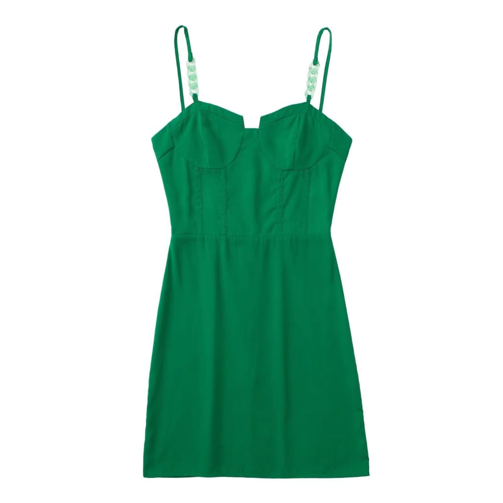 Women Green Bodycon Camisole Corset Style Mini Dress