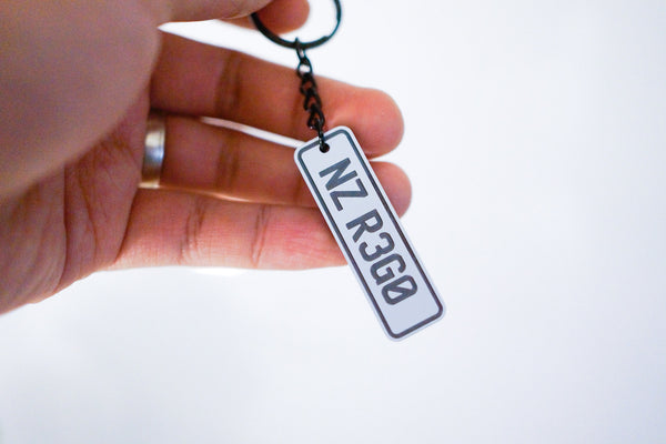 NZ Custom Plate Number Keychain