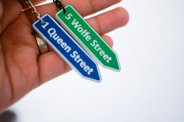 Street Name Sign Keychain