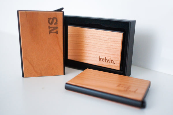 Engraved Wooden Card Holder / Wallet | Father's Day Gifts NZ